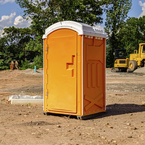 how often are the portable restrooms cleaned and serviced during a rental period in Melmore OH